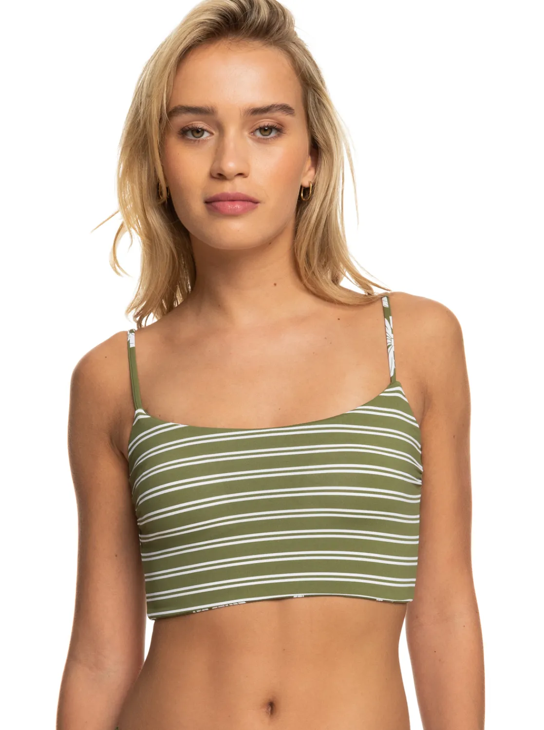 Roxy Bikini Tops*Retro Revo - Bikinitop, Aan Twee Kanten Draagbaar Voor Dames Loden Green Surfrider Spirit S