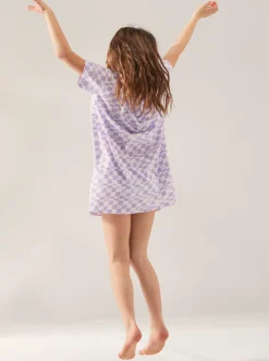 Roxy Jurken*Ride In Paradise - Jurk Met Korte Mouwen Voor Meisjes 6-16 Purple Rose Flower Box