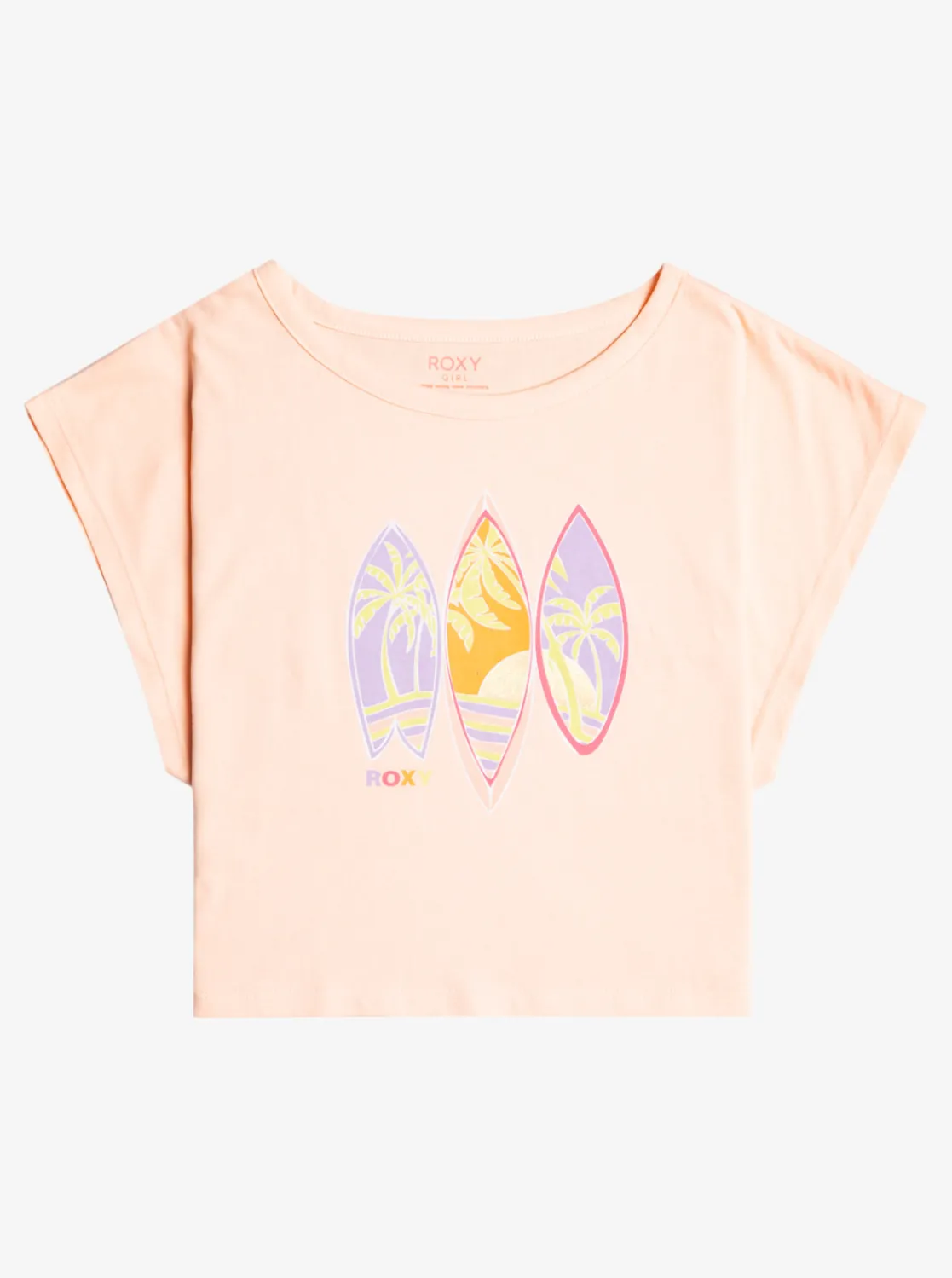 Roxy T-Shirts & Blouses*Rock With U - Boxy T-Shirt Voor Meisjes 4-16 Tropical Peach