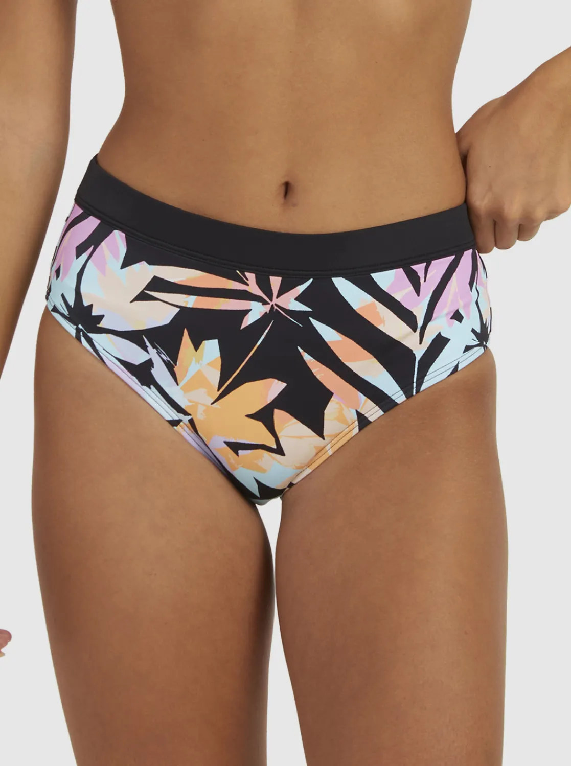 Roxy Bikini Bottoms* Active - Bikinibroekje Met Medium Taille Voor Dames Anthracite Zebra Jungle