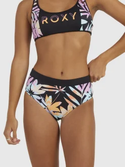 Roxy Bikini Bottoms* Active - Bikinibroekje Met Medium Taille Voor Dames Anthracite Zebra Jungle