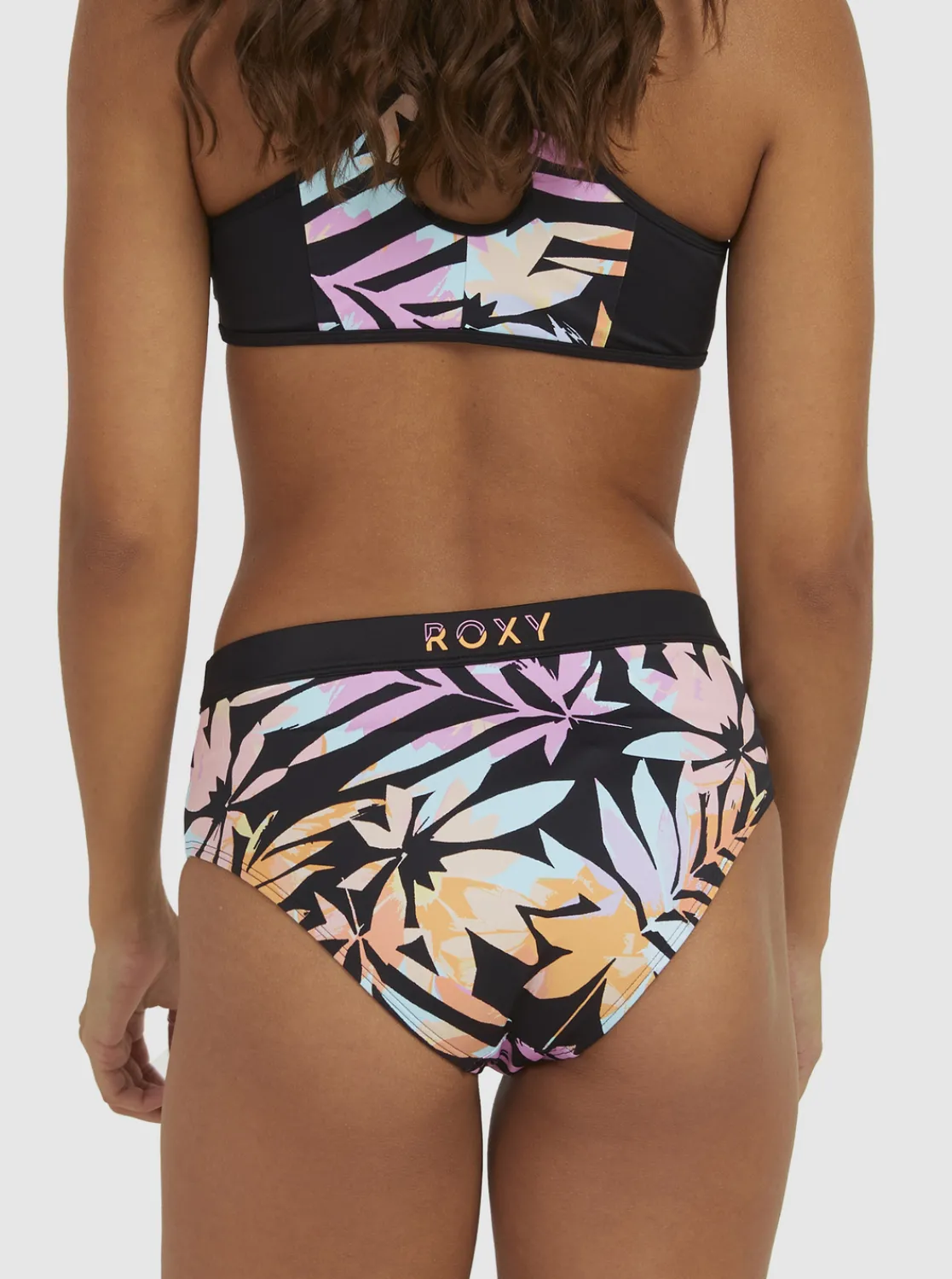 Roxy Bikini Bottoms* Active - Bikinibroekje Met Medium Taille Voor Dames Anthracite Zebra Jungle