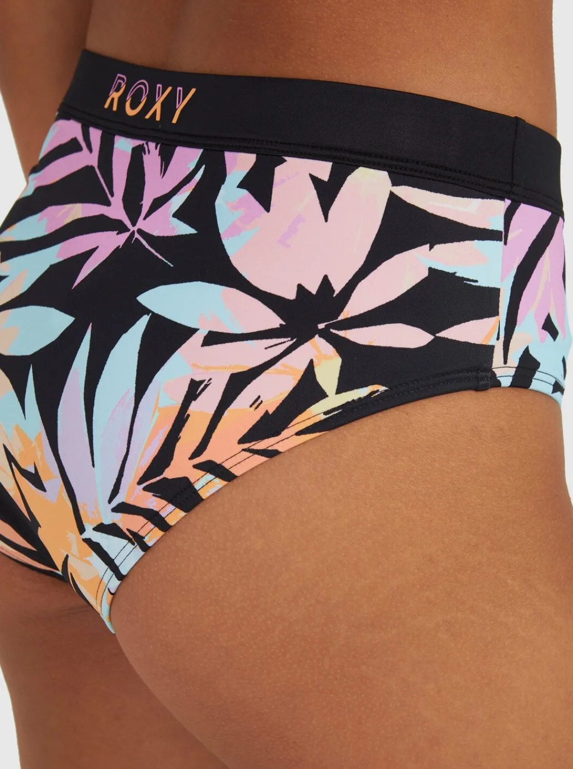 Roxy Bikini Bottoms* Active - Bikinibroekje Met Medium Taille Voor Dames Anthracite Zebra Jungle