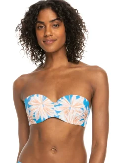 Roxy Bikini Tops* Love The Beach Vibe - Bandeau Bikinitop Voor Dames Azure Blue Palm Island