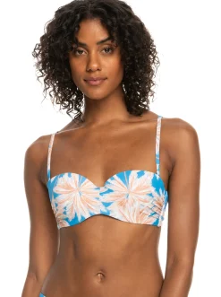 Roxy Bikini Tops* Love The Beach Vibe - Bandeau Bikinitop Voor Dames Azure Blue Palm Island
