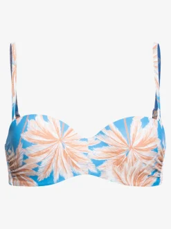 Roxy Bikini Tops* Love The Beach Vibe - Bandeau Bikinitop Voor Dames Azure Blue Palm Island