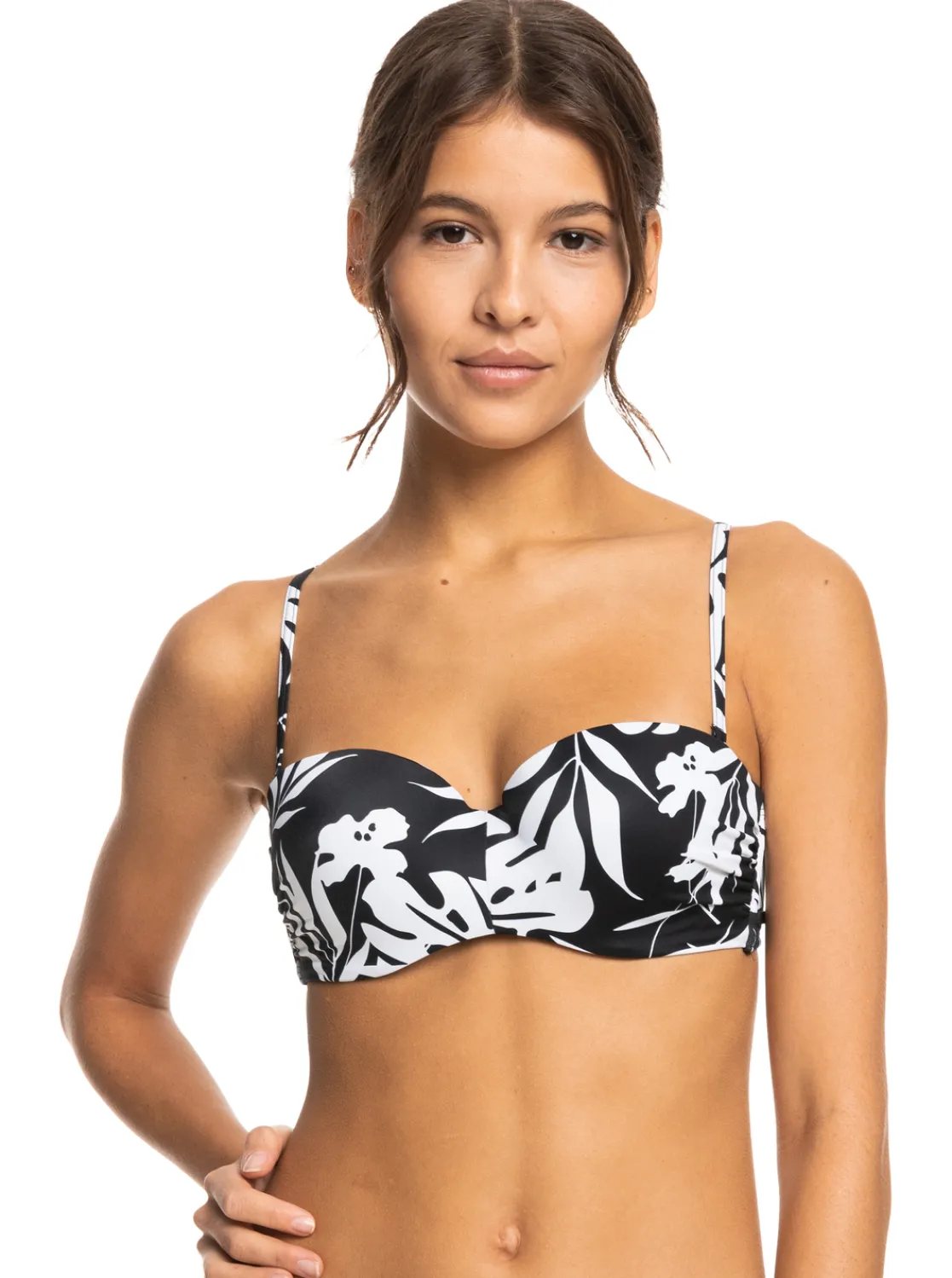 Roxy Bikini Tops* Love The Beach Vibe - Bandeau Bikinitop Voor Dames Anthracite Surf Trippin Bico S