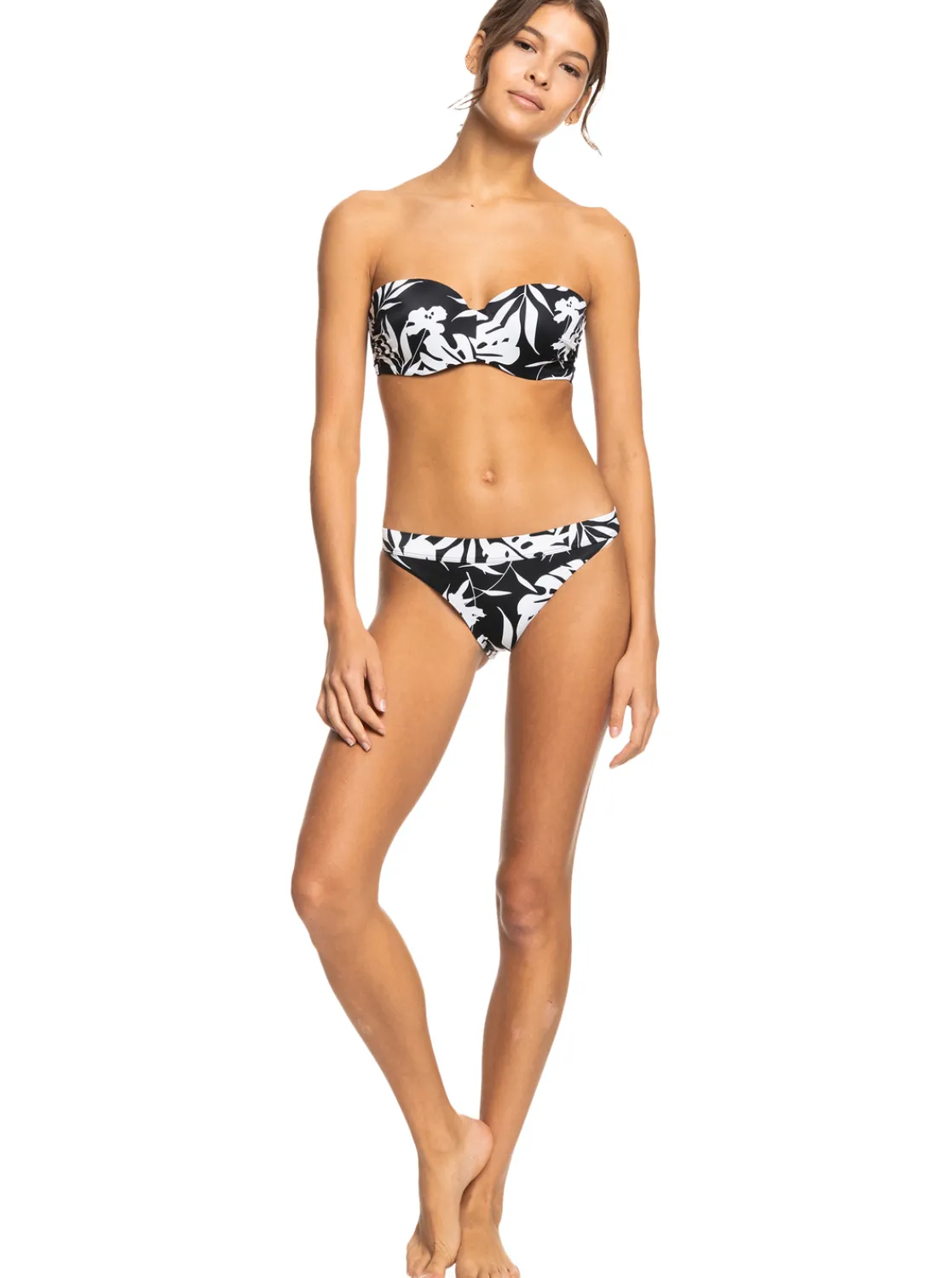 Roxy Bikini Tops* Love The Beach Vibe - Bandeau Bikinitop Voor Dames Anthracite Surf Trippin Bico S
