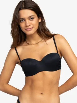 Roxy Bikini Tops* Love The Beach Vibe - Bandeau Bikinitop Voor Dames Anthracite