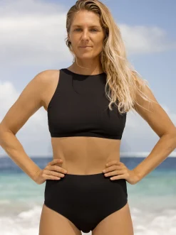 Roxy Bikini Tops* Pro The Pop Up - Crop Bikini Top Voor Dames Anthracite