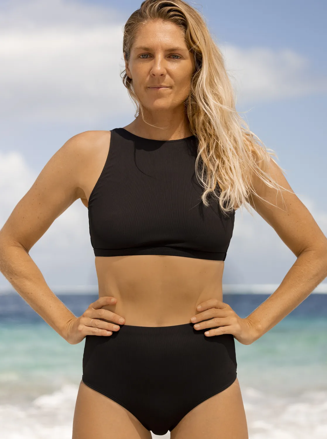 Roxy Bikini Tops* Pro The Pop Up - Crop Bikini Top Voor Dames Anthracite