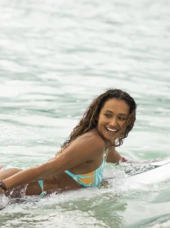 Roxy Bikini Tops* Pro The True Air - Tiki Tri Bikinitop Voor Dames Blue Surf All Palmed Out