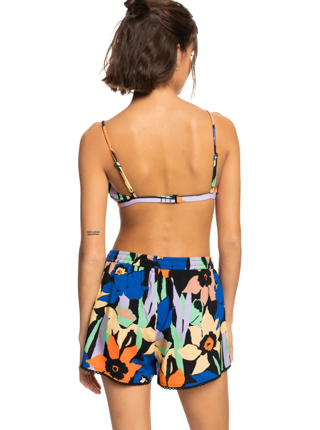 Roxy Badkleding*Salty Tan - Short Voor Dames Anthracite Flower Jammin