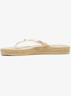 Roxy Slippers*South Beach - Sandalen Voor Dames White/Pink/Multi
