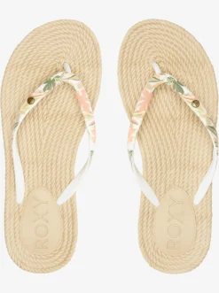 Roxy Slippers*South Beach - Sandalen Voor Dames White/Pink/Multi