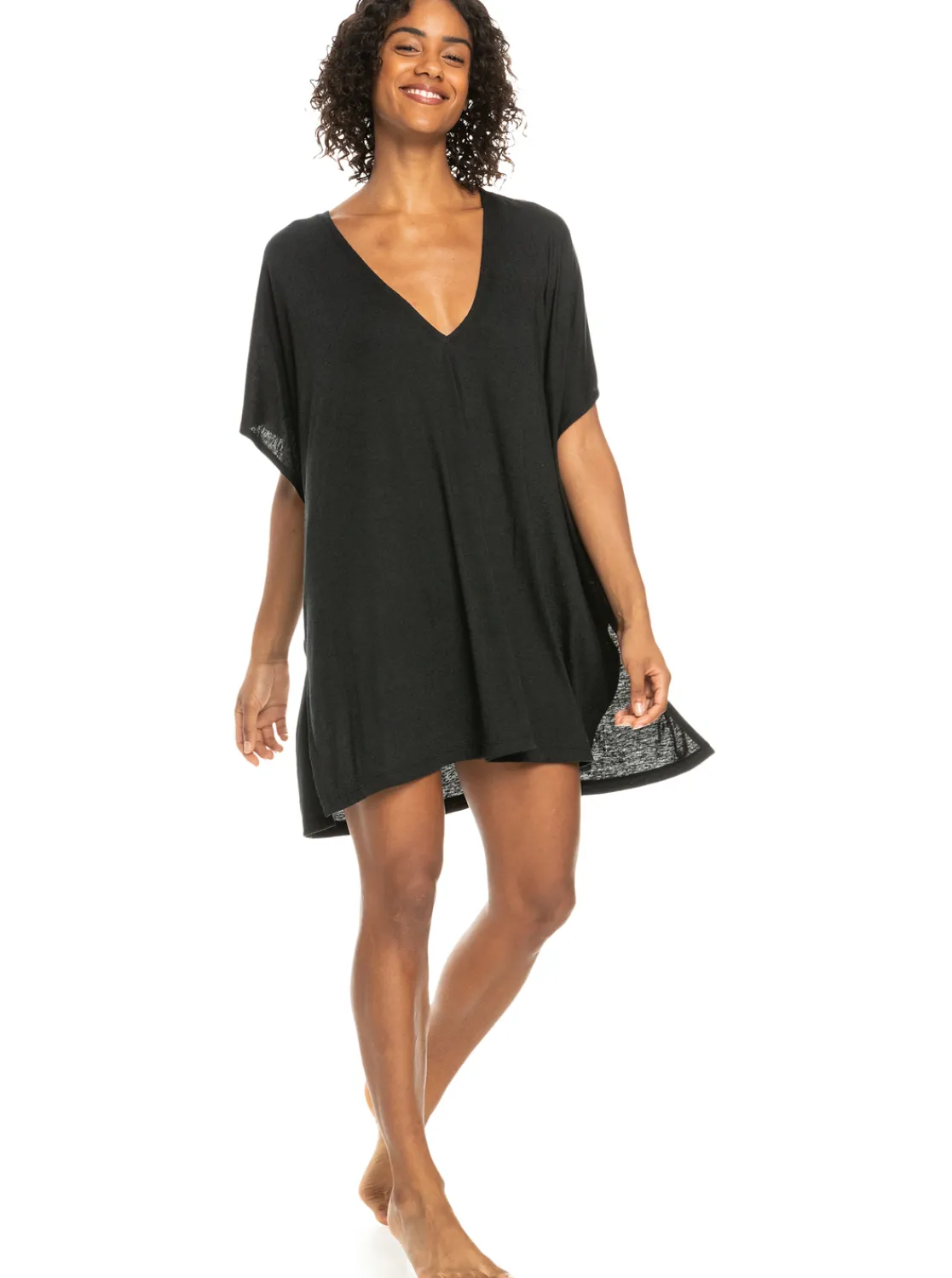 Roxy Badkleding*Stand For Love - Bedekkende Poncho Voor Dames Anthracite