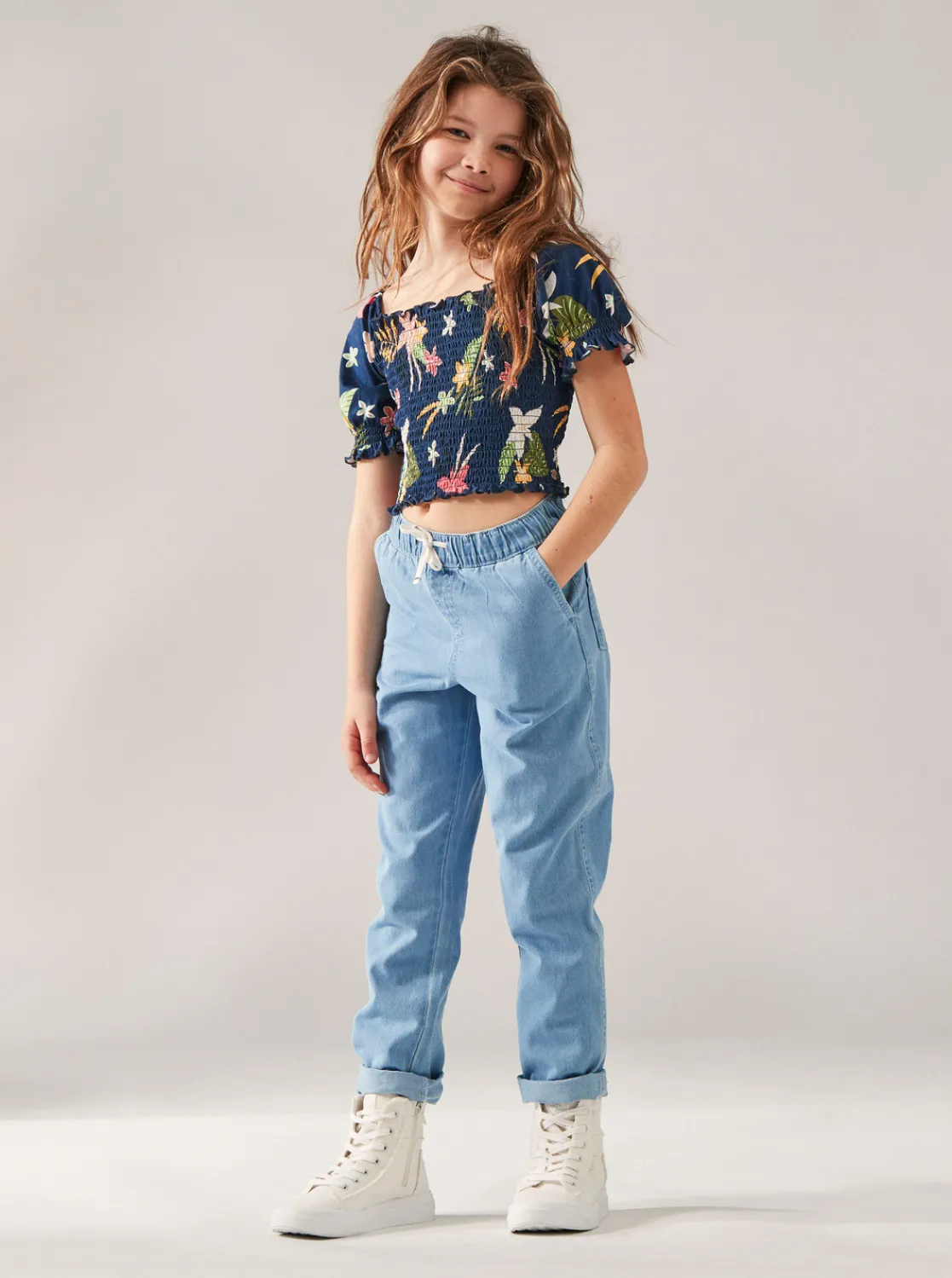 Roxy T-Shirts & Blouses*Sunday Night Sessions - Top Met Pofmouwen Voor Meisjes 4-16 Mood Indigo Alma Apparel