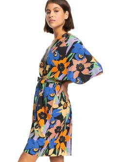 Roxy Badkleding*Sunny Moments - Bedekkende Kimono Voor Dames Anthracite Flower Jammin