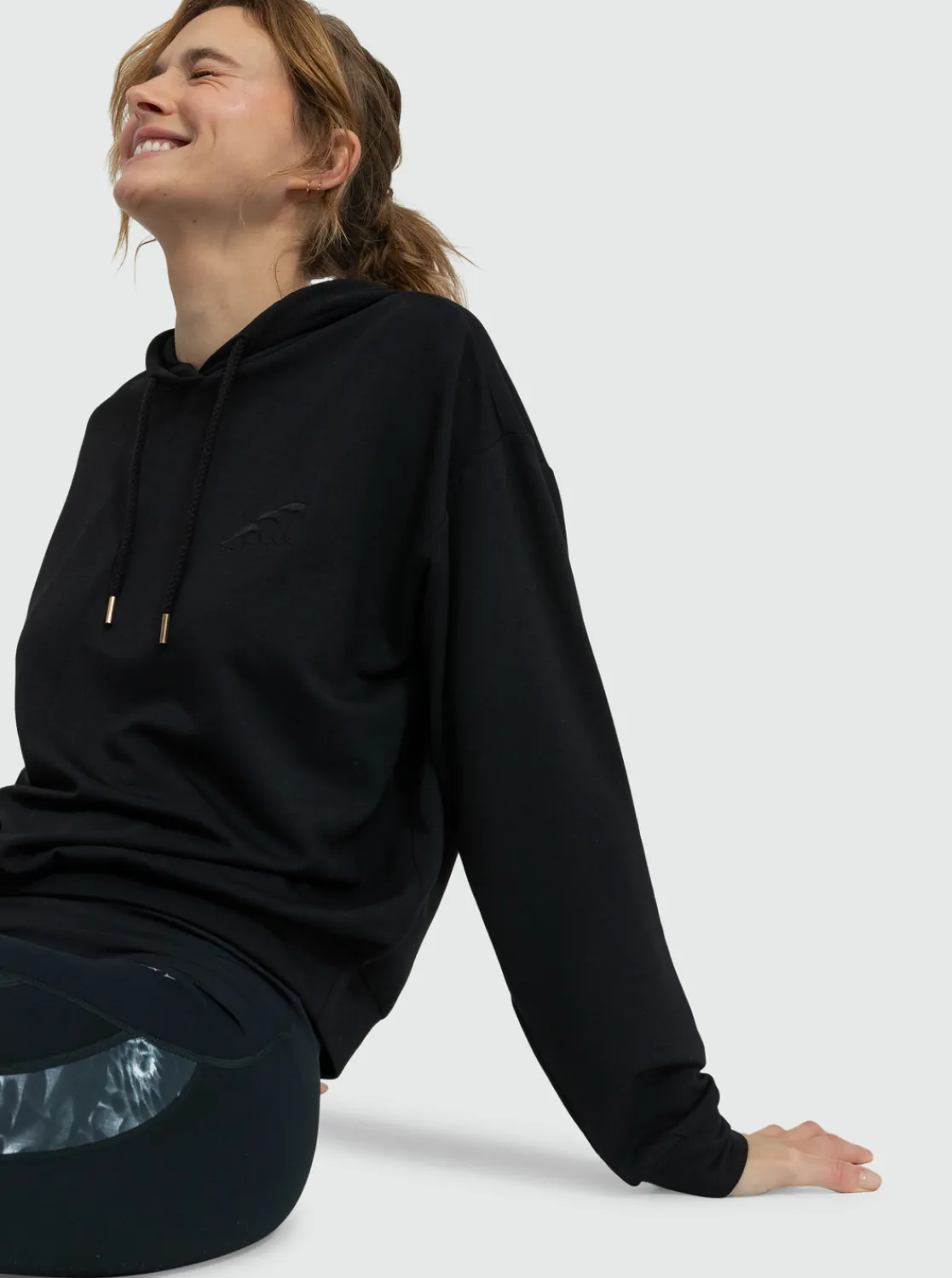 Roxy Sweatshirts & Hoodies*Surfing By Moonlight - Lounge Hoody Met Lange Mouw Voor Dames Anthracite
