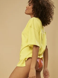 Roxy T-Shirts & Tops*Surf.Kind.Kate. - Oversized T-Shirt For Women Yellow Plum