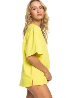 Roxy T-Shirts & Tops*Surf.Kind.Kate. - Oversized T-Shirt For Women Yellow Plum