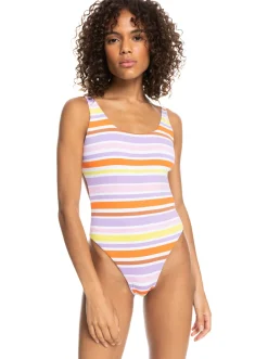 Roxy Bikini'S*Surf.Kind.Kate. - Reversible One-Piece Swimsuit For Women Bright White Aloha Stripe Hori