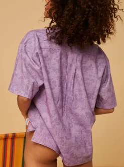 Roxy T-Shirts & Tops*Surf.Kind.Kate. - Short Sleeve Shirt For Women Purple Rose Surf Friends