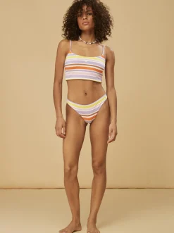 Roxy Bikini Tops*Surf.Kind.Kate. - Tank Bikini Top For Women Bright White Aloha Stripe Hori