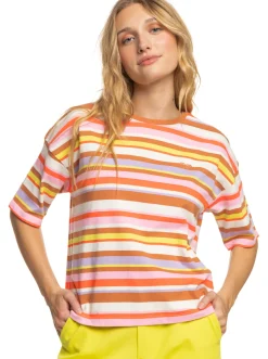 Roxy T-Shirts & Tops*Surf.Kind.Kate. - T-Shirt For Women Vermillon Sun Struck Stripe