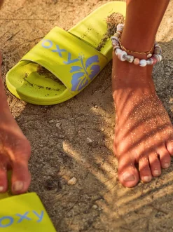 Roxy Slippers*Surf.Kind.Kate. Slippy - Sandals For Women Neon Yellow