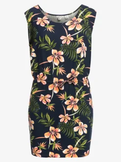 Roxy Jurken*Surfs Up Printed - Jersey Jurk Voor Dames Mood Indigo Tropical Depht