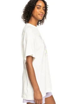 Roxy T-Shirts & Tops*Sweet Flowers - Oversized Boyfriend T-Shirt Voor Dames Snow White