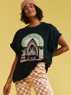 Roxy T-Shirts & Tops*Sweet Sunshine - Oversized T-Shirt Voor Dames Anthracite