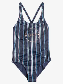 Roxy Swim*Swim For Days - Eendelig Badpak Voor Meisjes 6-16 Mood Indigo Horizon Line