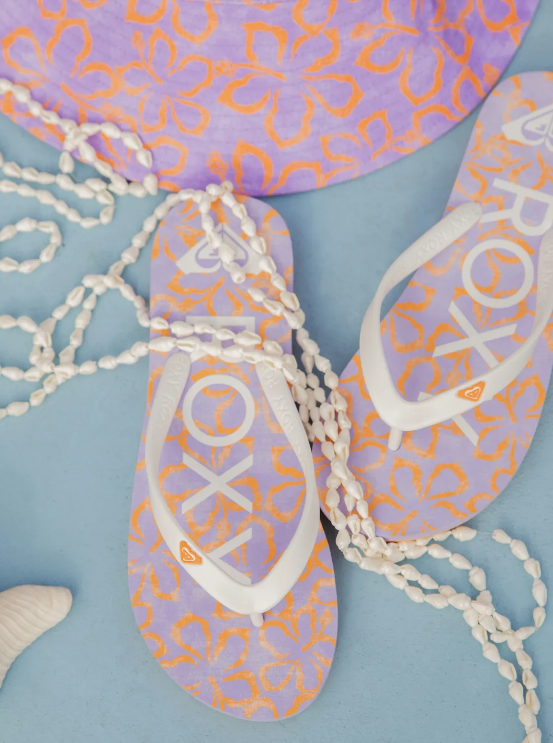 Roxy Slippers*Tahiti - Sandalen Voor Dames White/Lavender