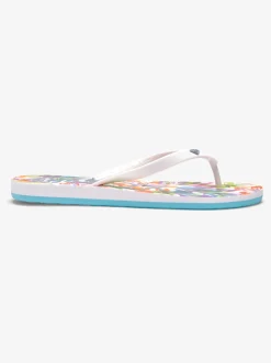 Roxy Slippers*Tahiti - Sandalen Voor Dames White/C Pink/Floral Print