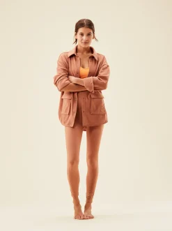 Roxy Jasjes & Jassen*Tech Fleece - Fleece Overshirt Voor Dames Mocha Mousse