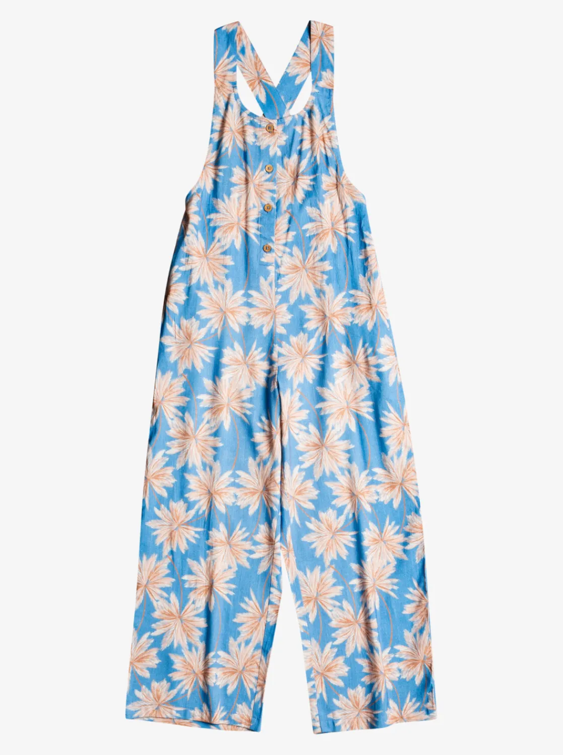 Roxy Jurken*The Great Escape - Jumpsuit Voor Meisjes 4-16 Azure Blue Palm Island Rg