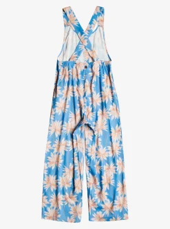 Roxy Jurken*The Great Escape - Jumpsuit Voor Meisjes 4-16 Azure Blue Palm Island Rg