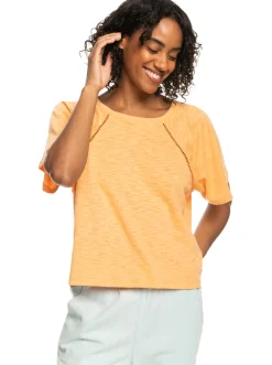 Roxy T-Shirts & Tops*Time On My Side - Top Met Korte Mouwen Voor Dames Mock Orange