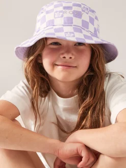 Roxy Accessoires*Tiny Honey - Bucket Hoed Voor Meisjes Purple Rose Flower Box