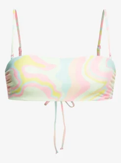 Roxy Bikini Tops*Tropics Hype - Bandeau Bikini Top For Women Ambroisia Swirl Swim