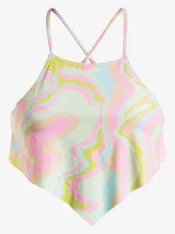 Roxy Bikini Tops*Tropics Hype - Crop Bikini Top For Women Ambroisia Swirl Swim