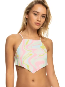 Roxy Bikini Tops*Tropics Hype - Crop Bikini Top For Women Ambroisia Swirl Swim