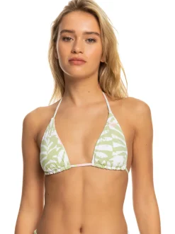 Roxy Bikini Tops*Tropics Hype - Reversible Tiki Tri Bikini Top For Women Ambroisia Swirl Swim