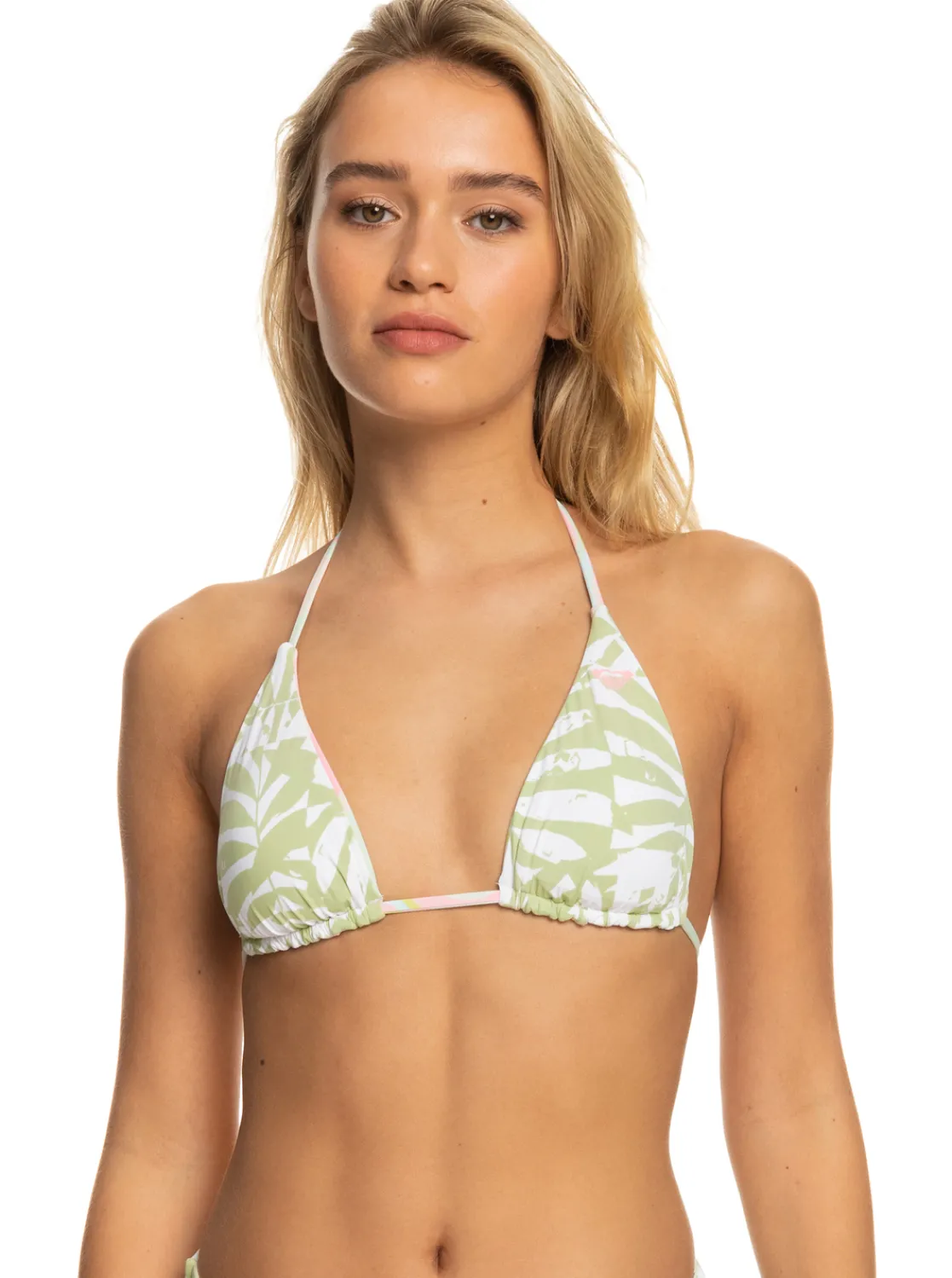 Roxy Bikini Tops*Tropics Hype - Reversible Tiki Tri Bikini Top For Women Ambroisia Swirl Swim