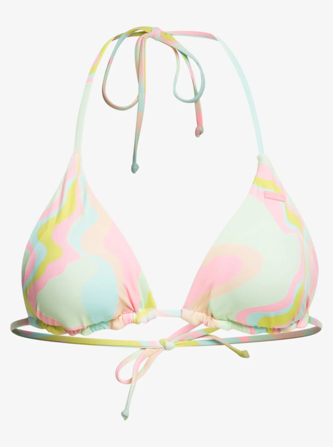 Roxy Bikini Tops*Tropics Hype - Reversible Tiki Tri Bikini Top For Women Ambroisia Swirl Swim