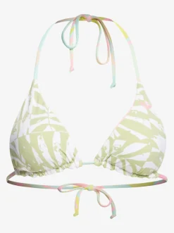 Roxy Bikini Tops*Tropics Hype - Reversible Tiki Tri Bikini Top For Women Ambroisia Swirl Swim