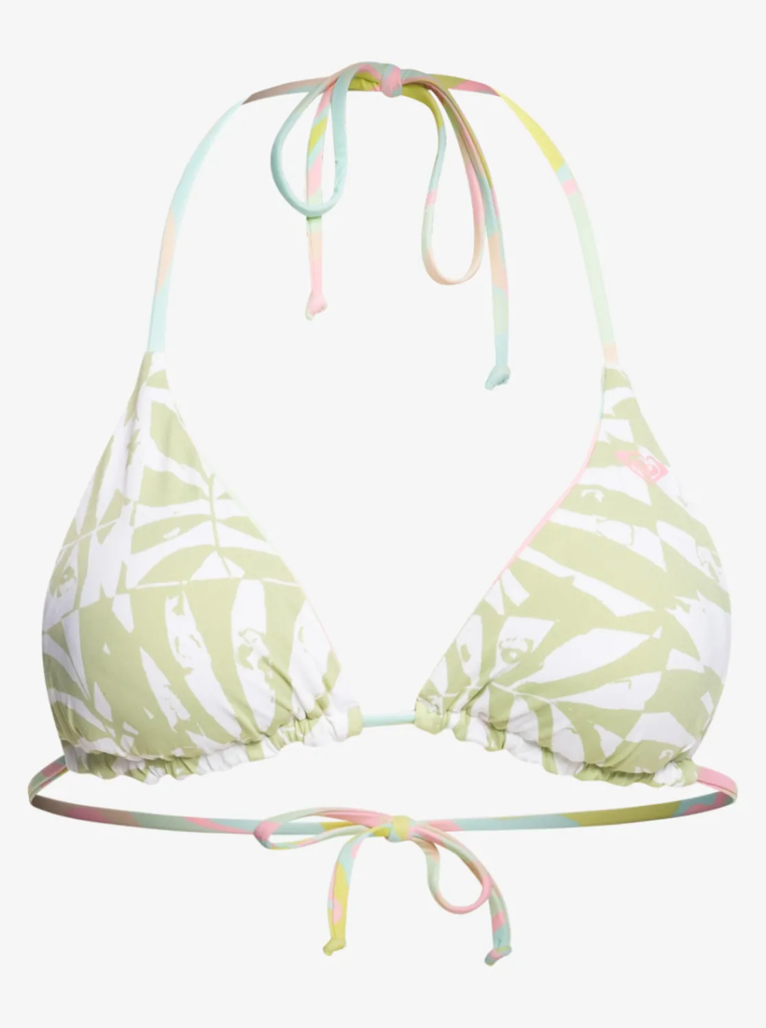 Roxy Bikini Tops*Tropics Hype - Reversible Tiki Tri Bikini Top For Women Ambroisia Swirl Swim