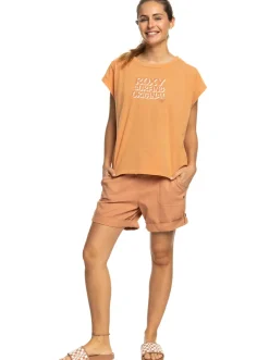 Roxy T-Shirts & Tops*Unite The Wave - Boxy T-Shirt Voor Dames Mock Orange